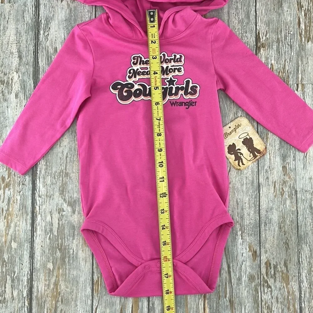 Baby Girl Wrangler Long Sleeve Hooded Onsie Cowgirl Western Size 24M